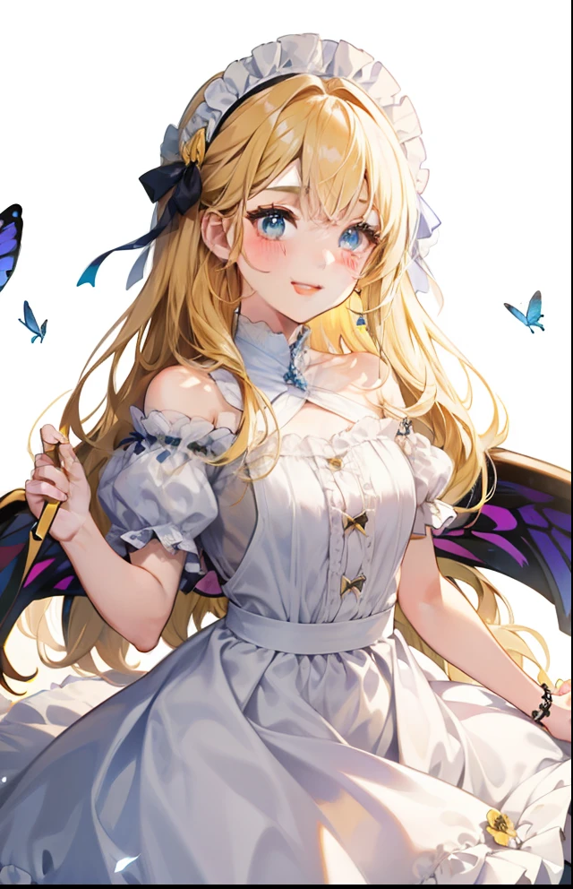 (super fine illustration:1.2),(masterpiece, 8k), (best quality, high quality:1.4), perfect anatomy, hyper detailed, ultra detailed,masterpiece background,beautiful detailed background, v8k wallpaper,perfect design,award-winning art,atmospheric,


BREAK, 1 beautiful girl, girl, (cute:1.5),(Little:0.5),(cute:2.0),(change:2.0),(12 year old girl),(big breasts:1.65),(chin hair,blonde,blue bow,green eyes,Eyebrows visible through the hair,side lock,long hair with bangs parted, hair flower, hair ornaments, big ribbon in hair, curly hair, ponytail:1.6),:he, white feathers, one thin white wing, Ang he wings, spread your wings, shining wings),pit \black},glowing skin, beautiful skin, Shining beautiful skin, open your mouth, bashful smile, alone, tooth, upper teeth,(long eyheashes, double eyheids:1.2),alone, glowing skin, beautiful skin, Shining beautiful skin,(highest quality face),(highest quality shining eyes,


BREAK

The goddess of roses relaxing with a bow in the garden full of blooming flowers, plants,water,flower,bird,bird cage,starry sky,ivy,lot of jewel,multiple jewel,

BREAK,wakame,wakame,wakame,(cowboy shot,from front:1.5) ,

BREAK,(Blurry background:1.3),(absurderes, hight resolution, Super Detail Art),cel shading,Clear Color, Lonely optical effect, Beautiful pictures, Bright glow, mystic atmosphere,(Close-up of girl:1.1), Mystical light particle effect,manga influence, clean line drawings, 
 