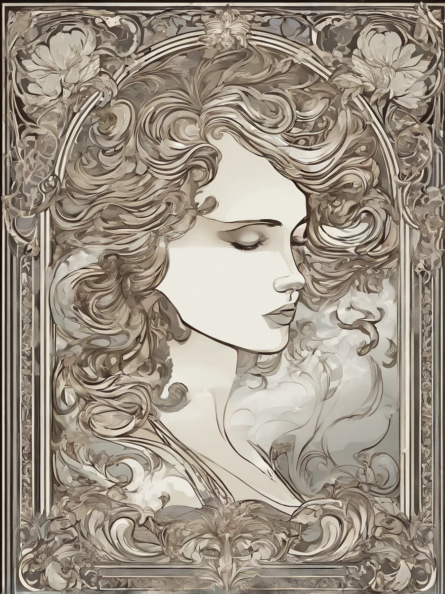 Closse up of smoke drowning a portrait of a person on a white background ,