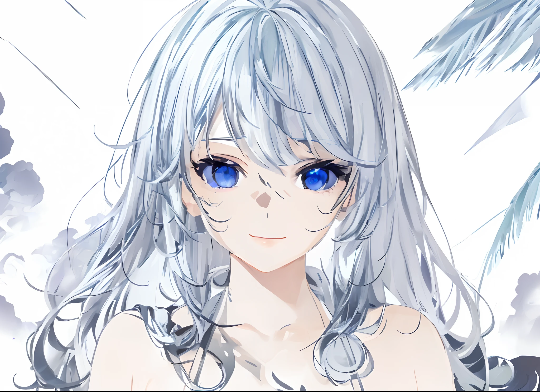 silber hair Blue eyes