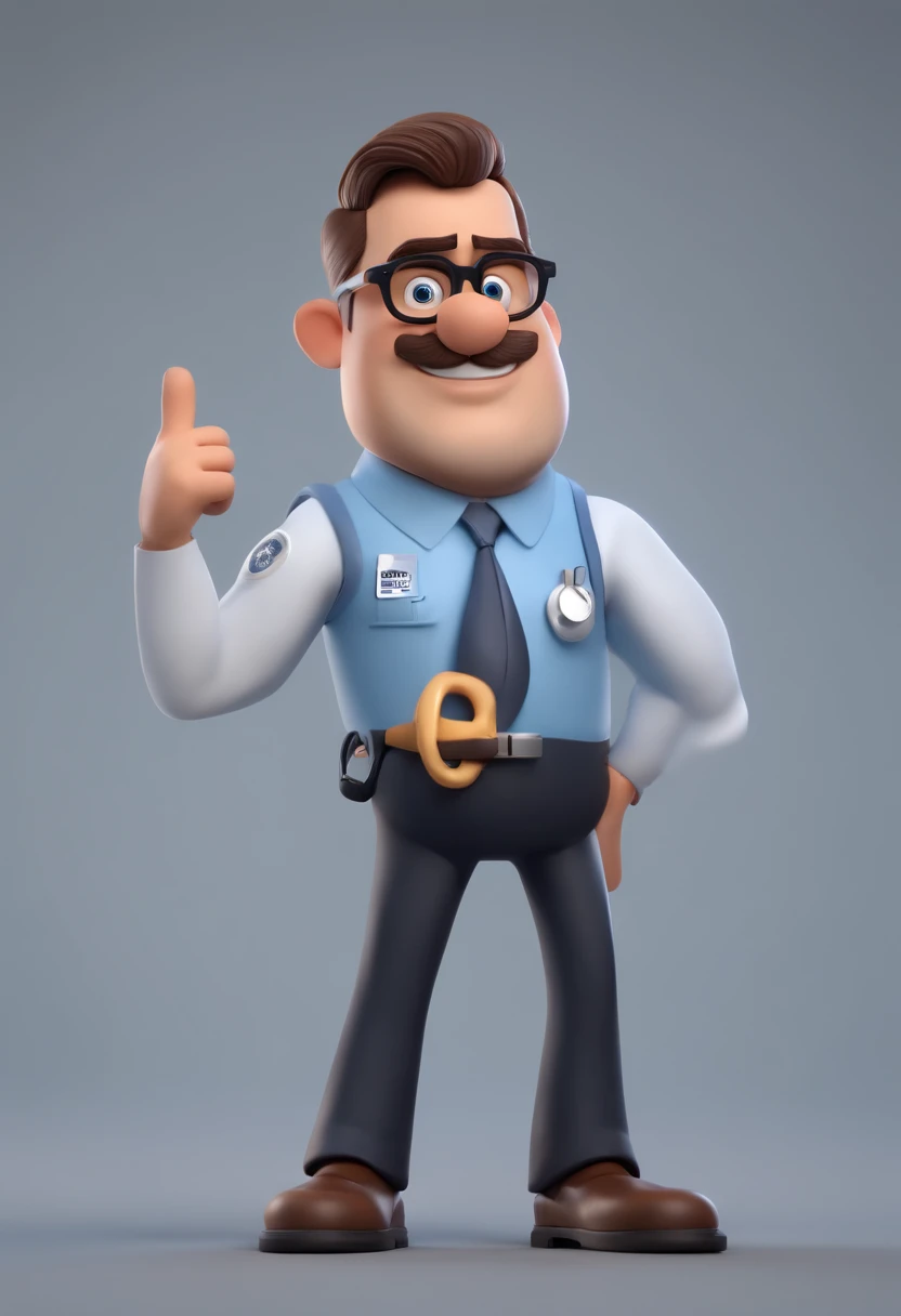 Cartoon character of a man wearing black glasses and a blue shirt, Veterinarian, de barba ao lado de um cavalo, stethoscope in the neck, um personagem animado, Caractere estilizado, animation style rendering, 3D estilizado, Arnold Maya render, 3 d render stylized, toon render keyshot, Personagem 3D, Personagem 3D, 3d rendering stylized, 3 d character render, personagem de desenho animado, Personagem de close up, Pose de personagem, (Estilo Pixar) (master part:1.2) (Bokeh) (best quality) (pele detalhada) (textura detalhada) (8k) (argila) (Cinematic lighting) (foco nítido,Senta e vaza a parte superior do corpo