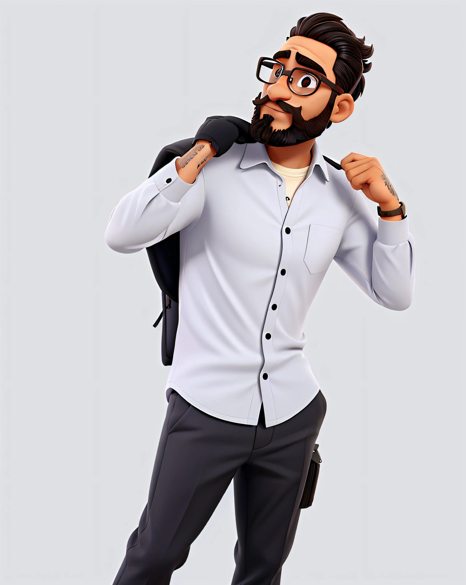 homem barba preta , cabelo preto, oculos escuro