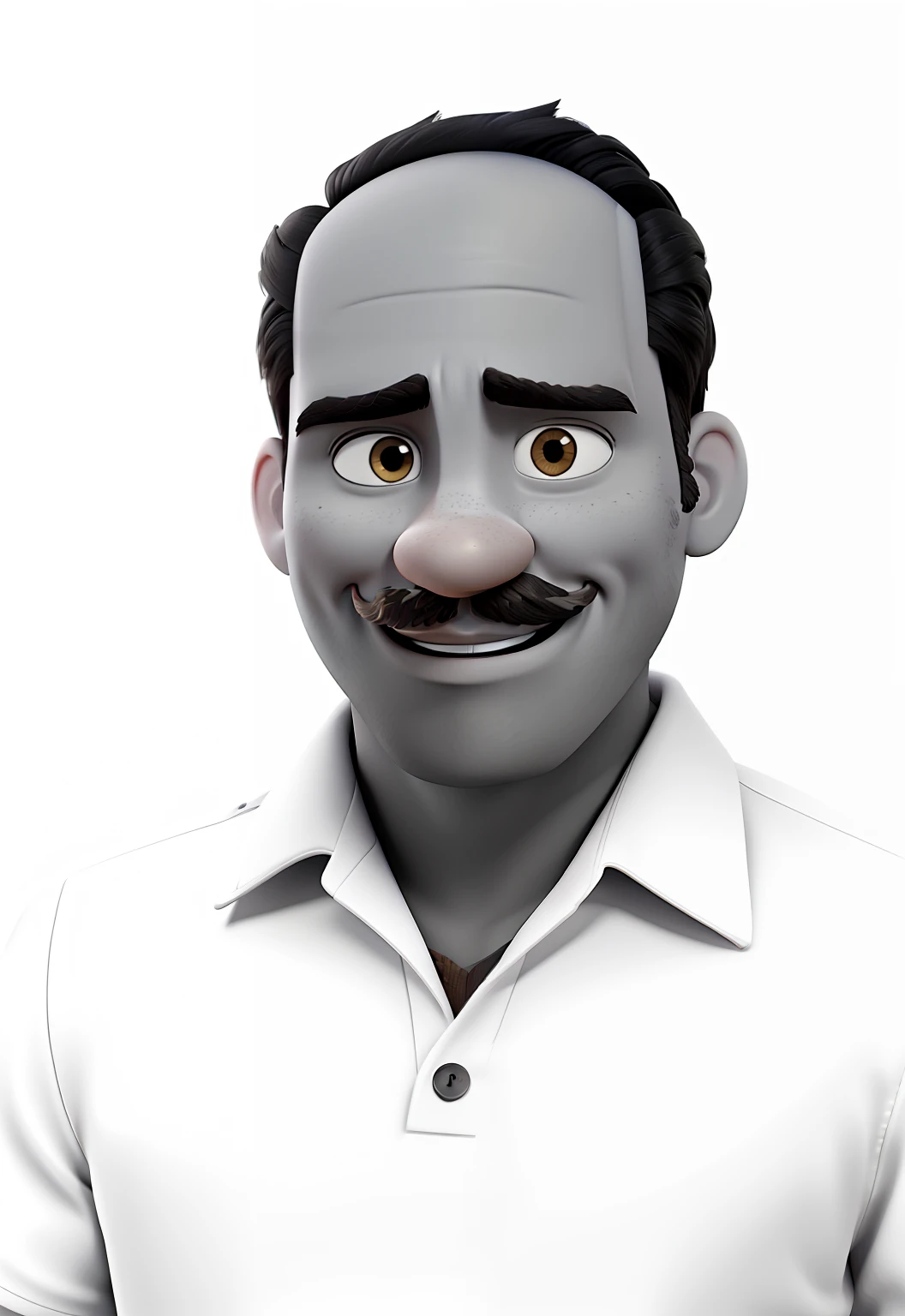 Um homem com bigode estilo Disney Pixar, alta qualidade, melhor qualidade.