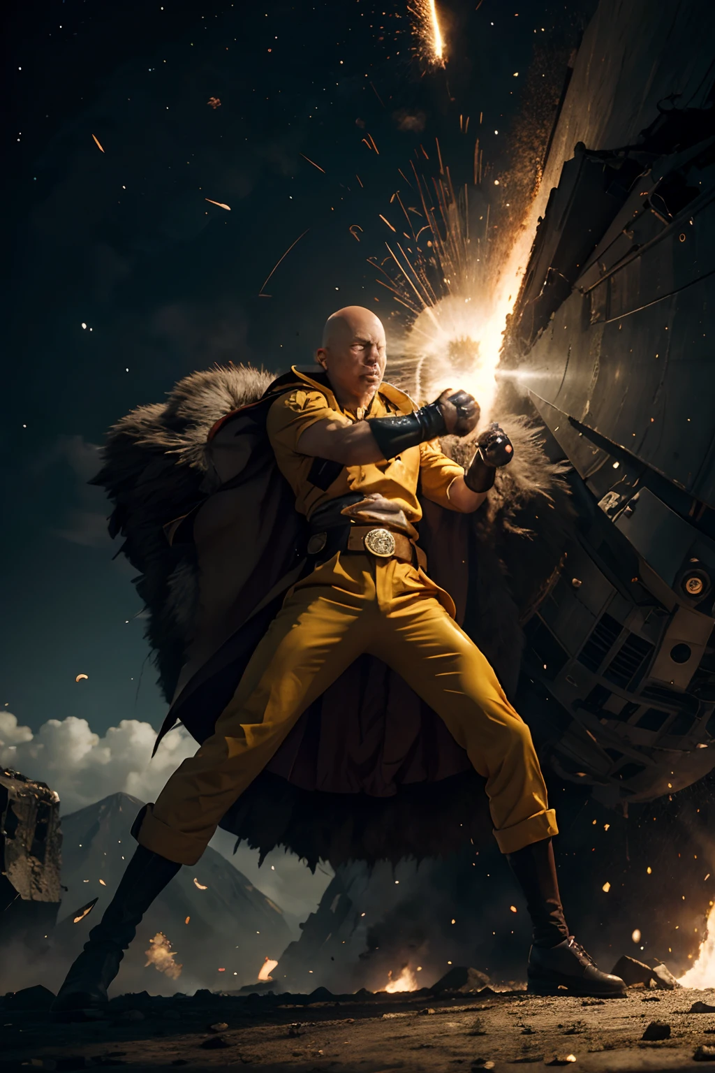 saitama one punchman ,destroying a planet