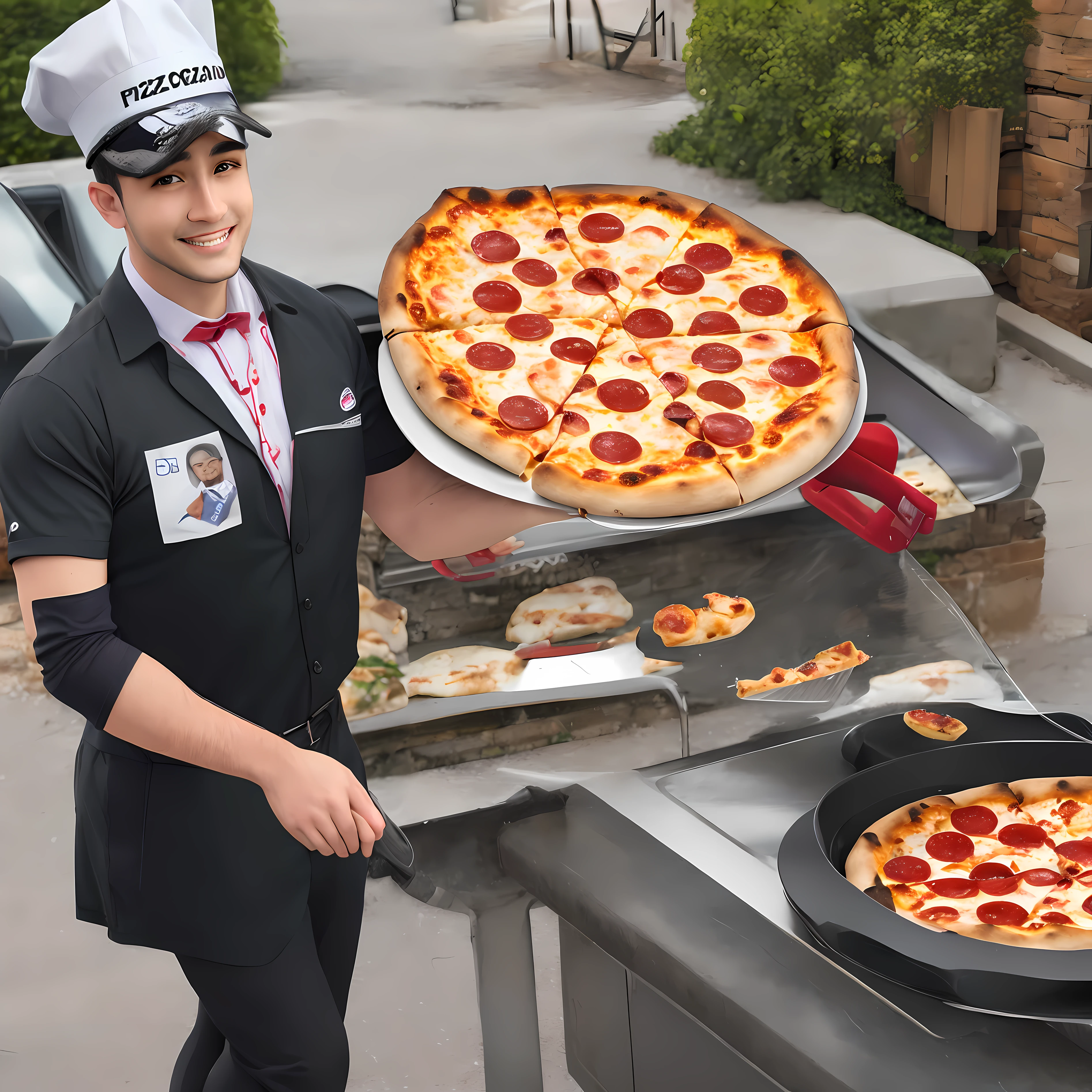 realistic pizza man