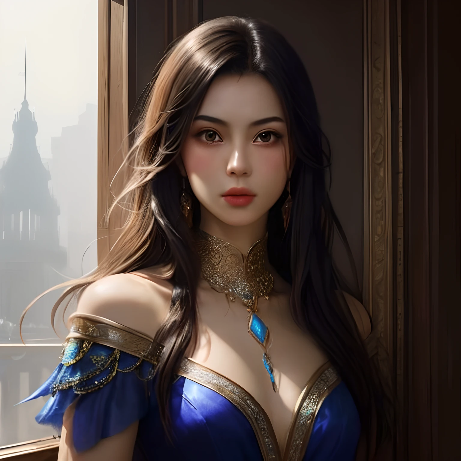 White skin of the，A Chinese-British mixed-race girl