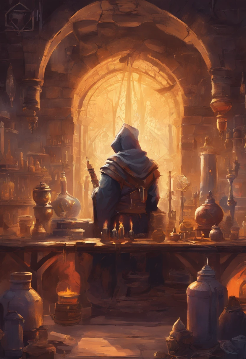 hand painted oil art the alchemist style