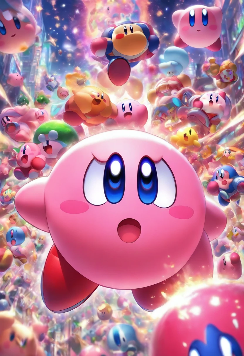 kirby tiene un auricular，the highest picture quality，Cinematic Texture，Una obra maestra，tmasterpiece，horizontal, fondos de pantallak