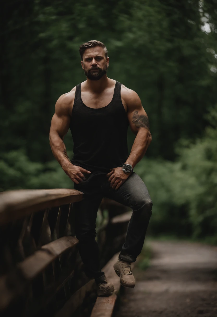 A handsome boy with abs, 25 years old, brown spiky hair, dark green eyes, masculine pose, mysterious lighting, muscular physique, looking into the camera, upper body close up, polish, 8k UHD, SLR camera, soft lighting, high quality, film grain, Fujifilm XT3
