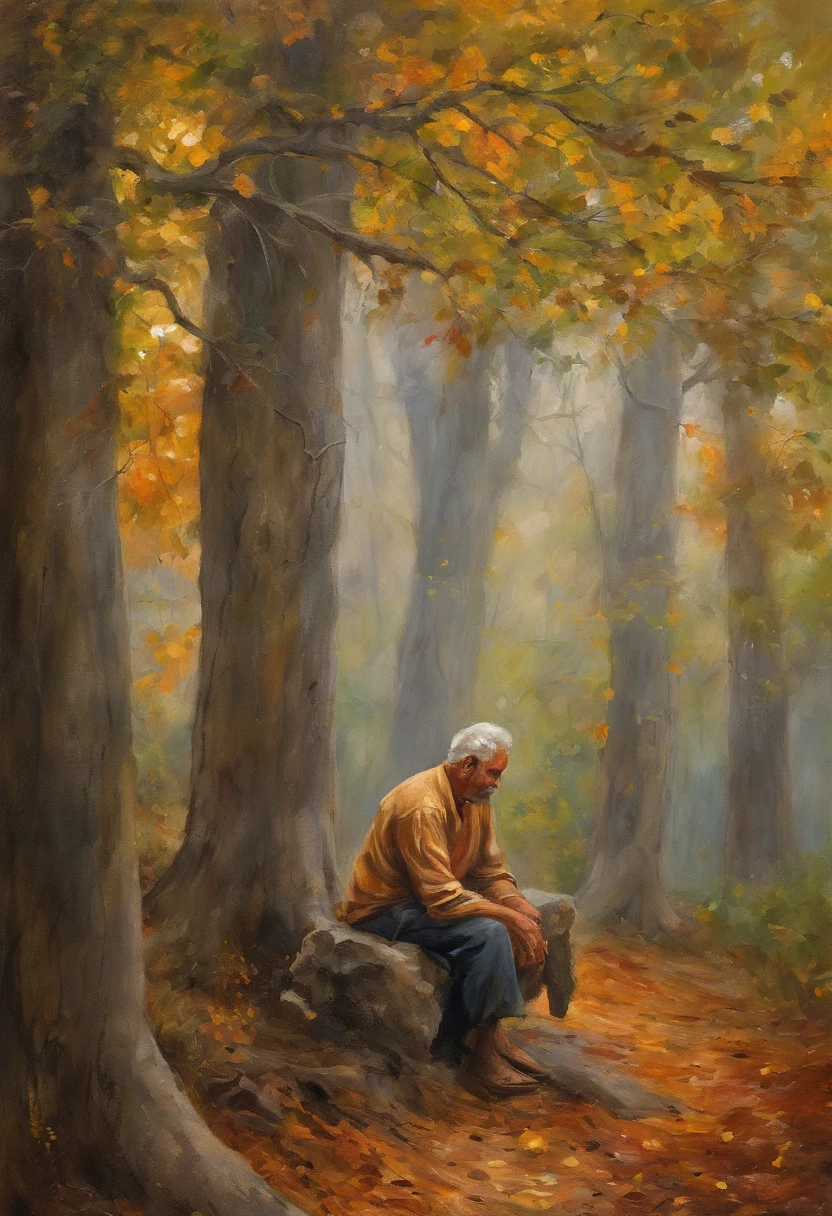 Um homem de 40 anos, moreno com barba preta, sentado em agradecimento,  Expressing gratitude, sentado no alto de uma montanha, paisagem linda, demonstrando espiritualidade, cinematografic, imagem 8k, roupas cobrindo todo o corpo, Hands close to each other, meditation, agradecimento, cabelos calvos, sereno, Showing Gratitude, olhos entre abertos, pernas encolhidas, sentado, rosto levemente levantado para o alto, mas na altura do peito, cabelos calvos, homem cubano, sul americano, gratitude.
