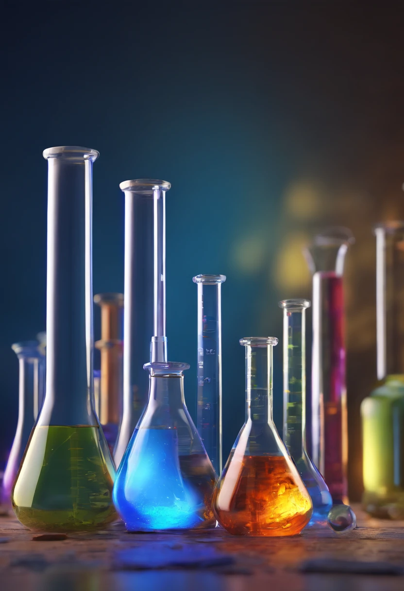 test tubes,Blue potion,drug,Background bokeh,A bottle of potion