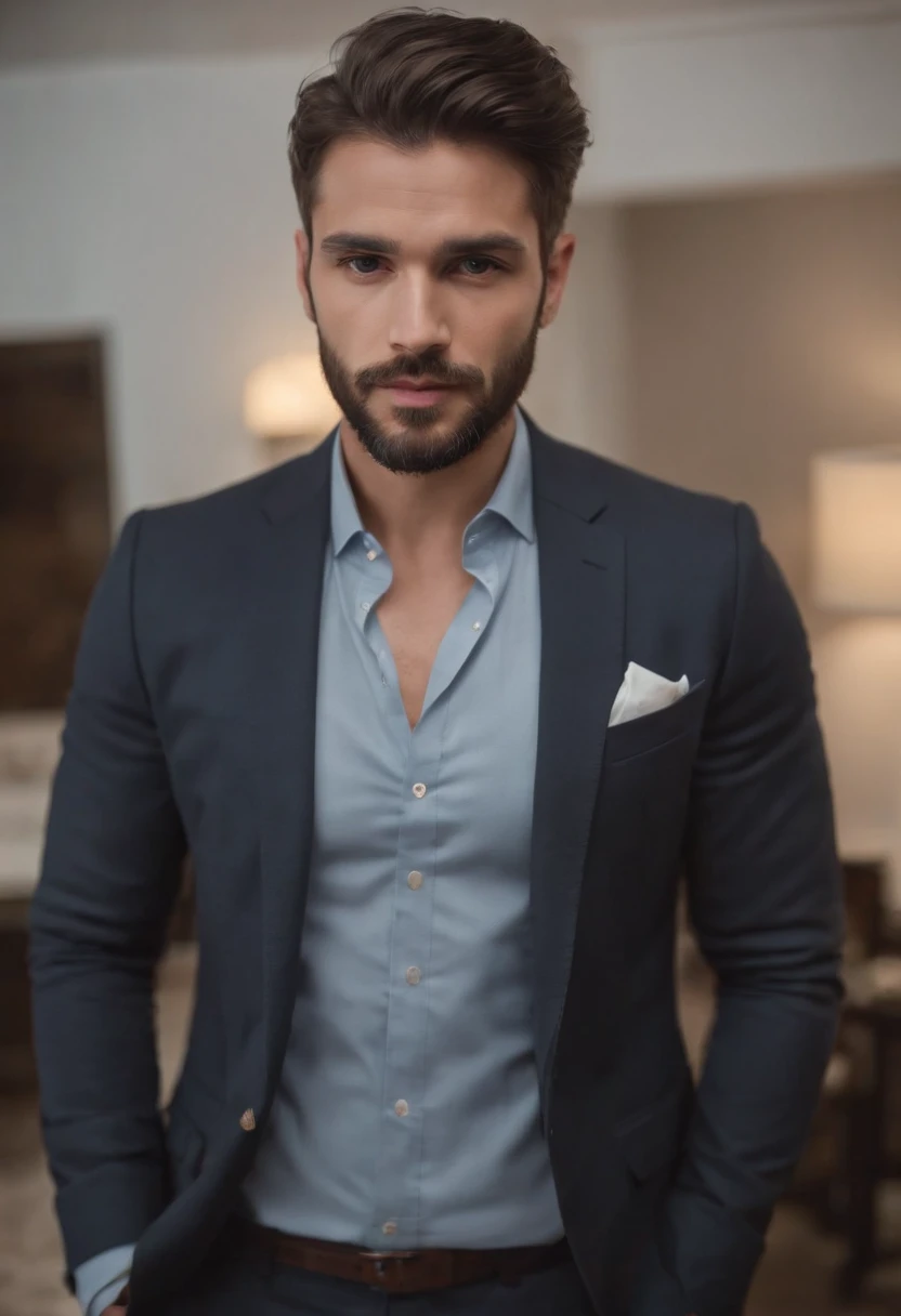 Homem lindo de terno , barba linda , cabelo curto, homem sexy executivo, terno preto
