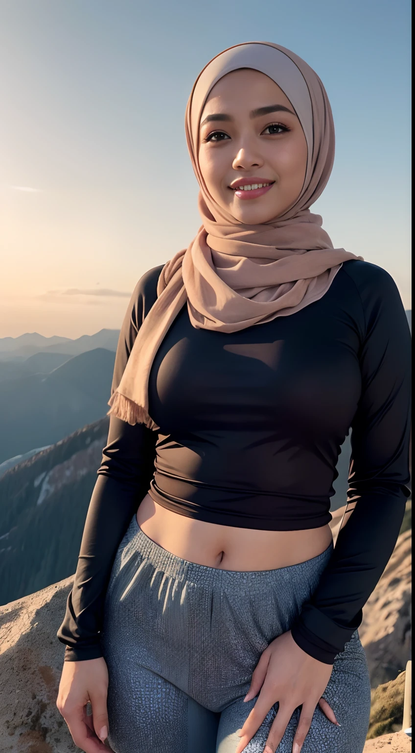 Sexy Malay woman naked kneeling in white desert , laughing, glasses, pastel color hijab, small breast, slim, no abs, wide waist, thick thighs, cute , nighttime, big moon background,