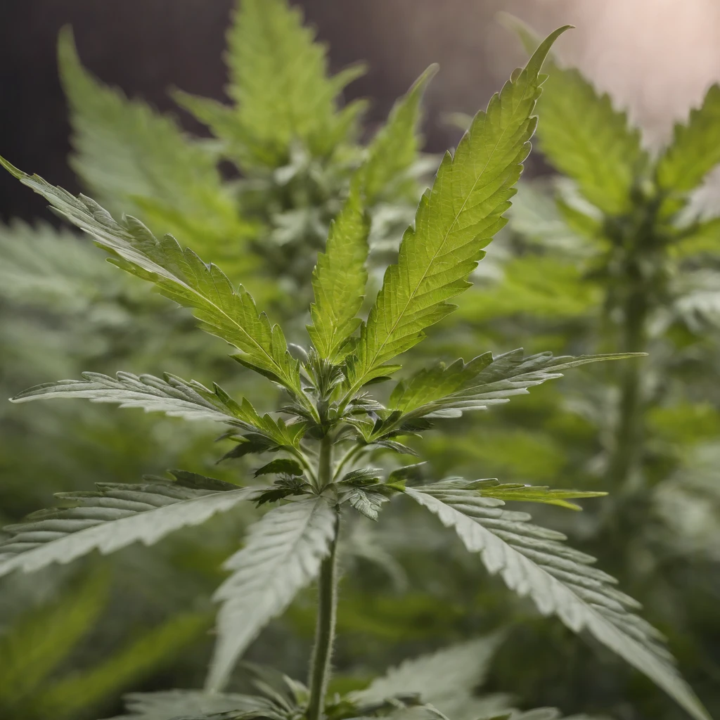 A cannabis leaf, lively