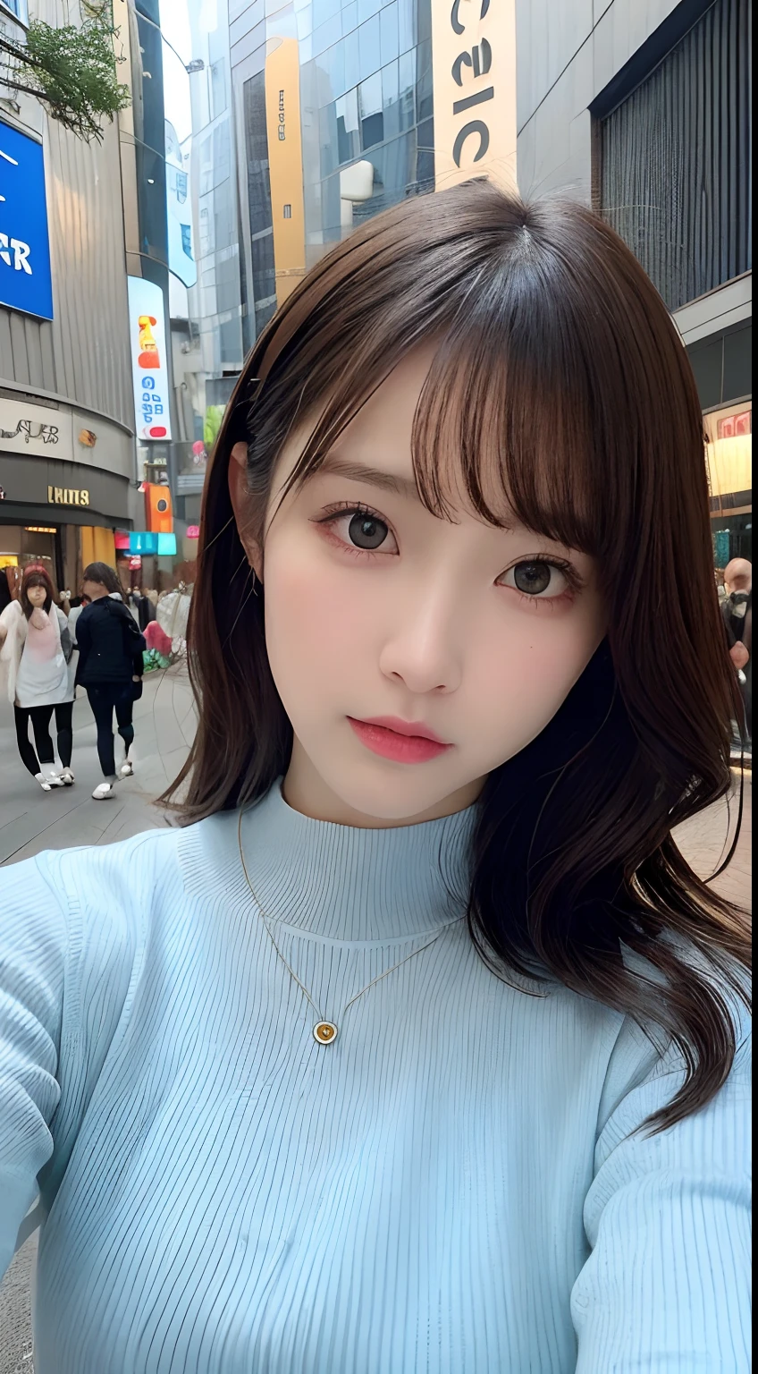 masutepiece, Best Quality, Illustration, Ultra-detailed, finely detail, hight resolution, 8K Wallpaper, Perfect dynamic composition, Beautiful detailed eyes, Long Sleeve Tight Mini,Medium Hair,small tits,Natural Color Lip, Randomly sexy poses,Harajuku、20 years girl、Cute、Sexy shot looking at camera