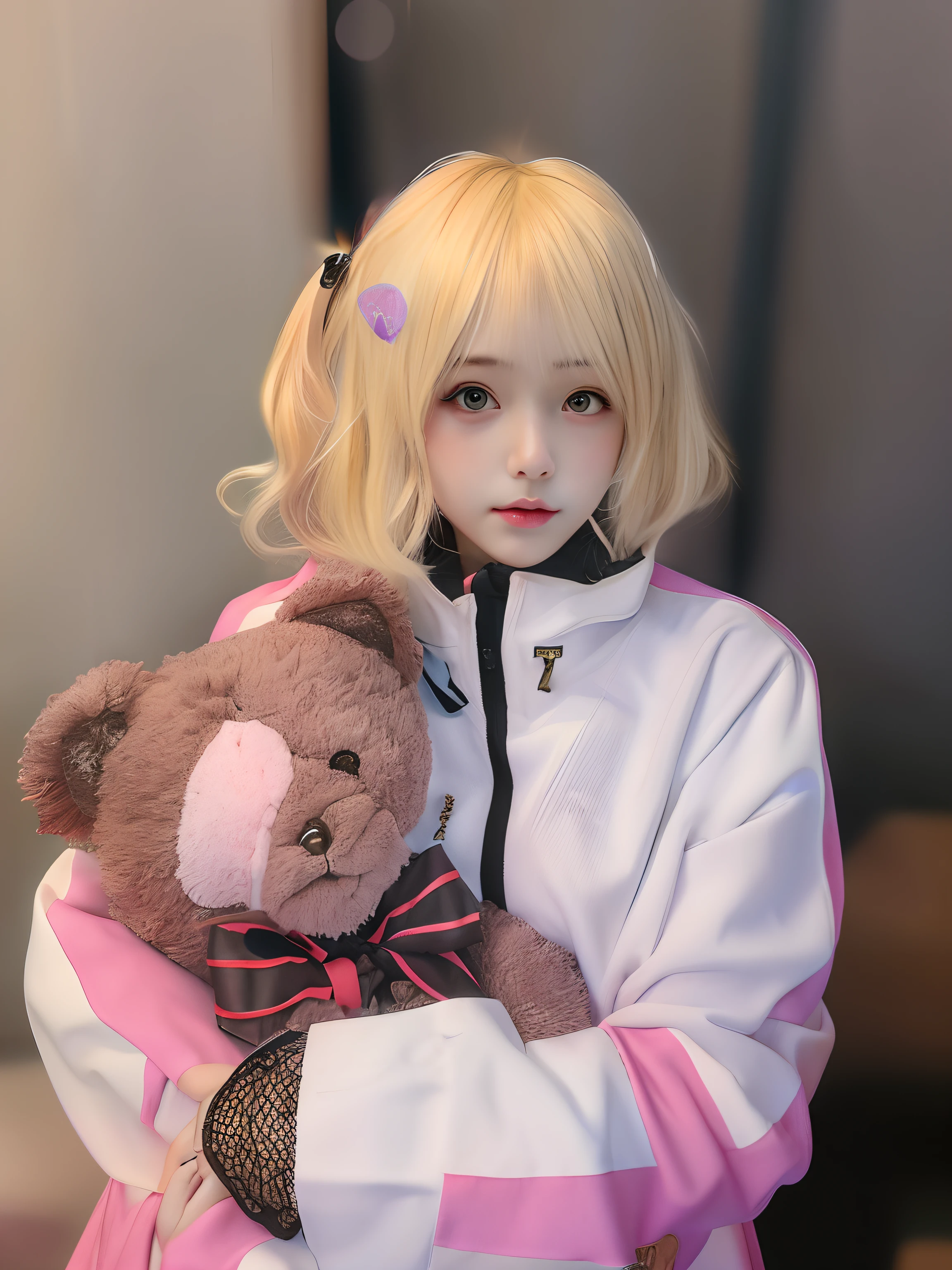 Blonde haired girl holding a teddy bear in her arms, Anime girl cosplay, sakimichan, Anime Cosplay, kawaii realistic portrait, real life anime girl, realistic young anime girl, guweiz, Lori, ultrarealistic sweet bunny girl, young anime girl, Rin, kemonomimi, cute kawaii girl, e - girl, e-Girl