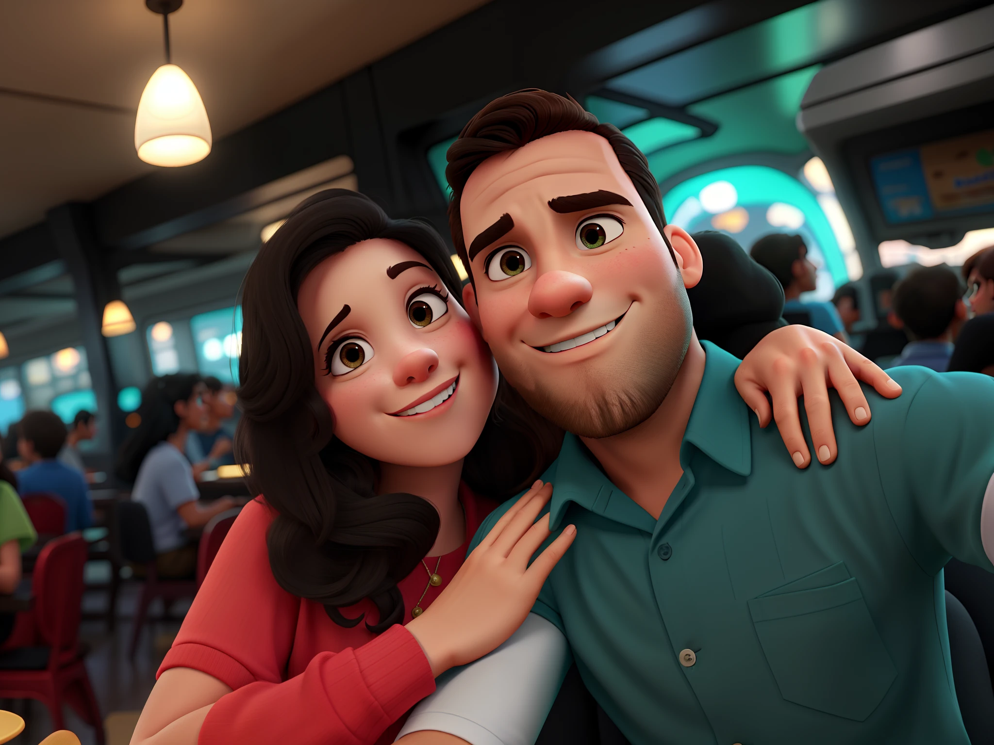 casal no estilo disney pixar, alta qualidade, melhor qualidade
