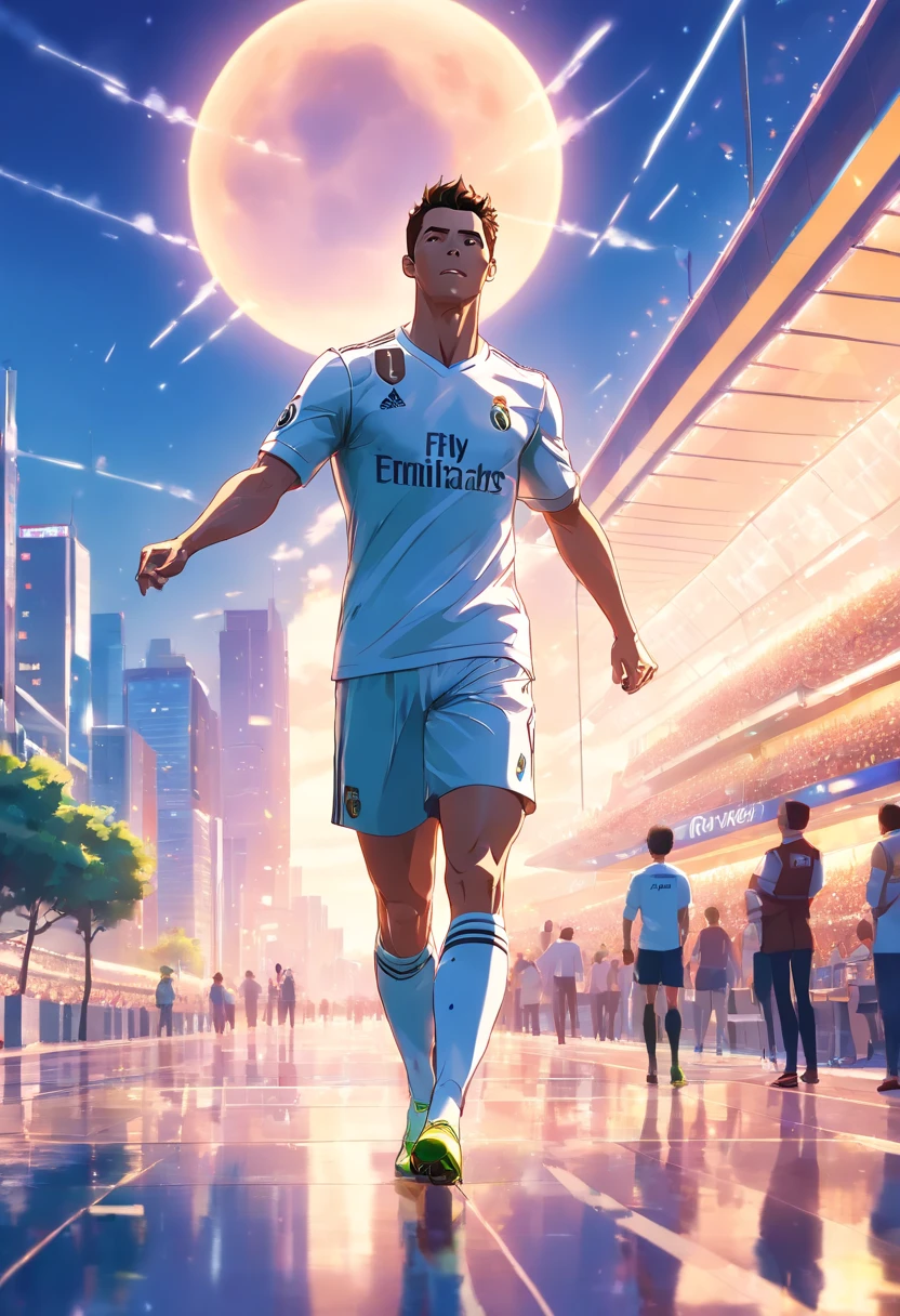 cristiano ronaldo,terno real madrid,(Estilo Pixar) (master part:1.2) (Bokeh) (melhor qualidade) (pele detalhada) (textura detalhada) (8k) (argila) (Cinematic lighting) (foco nítido)