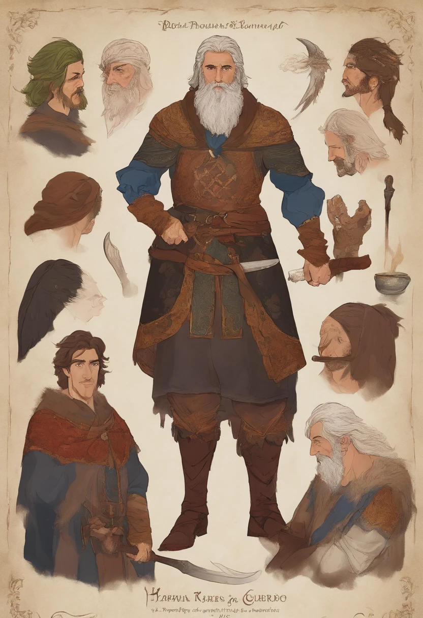 homem hebreu medieval cabelos e barba ruivos, vestes de guerreiro, 8k, realista