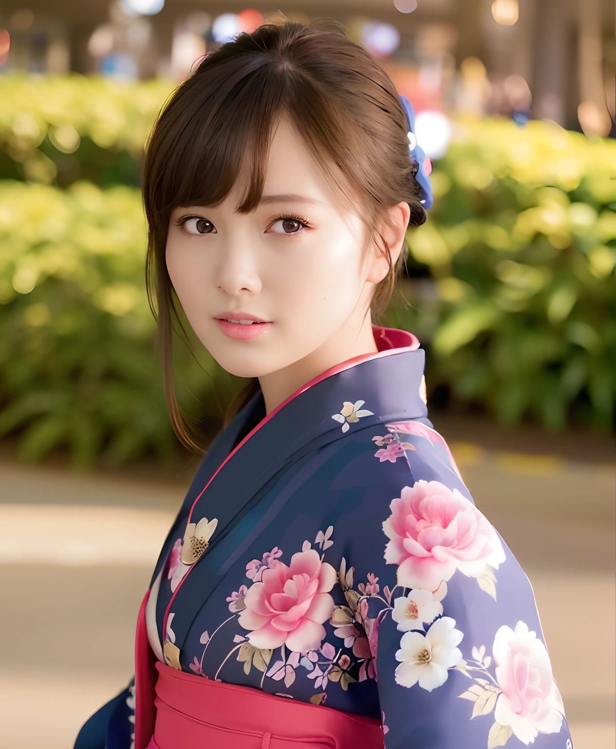 best quality, photorealistic, 8k, high res, 1girl, woman, (skindentation), (professional lighting), (kimono:1.74), gorgeous, (1girl eyes looking at viewer:1.54), ((looking at viewer:1.6)), (looking at the camera), photorealistic, (bokeh), (dynamic pose:1.2), masterpiece, intricate, realistic, sharp focus, award-winning photograph,smile