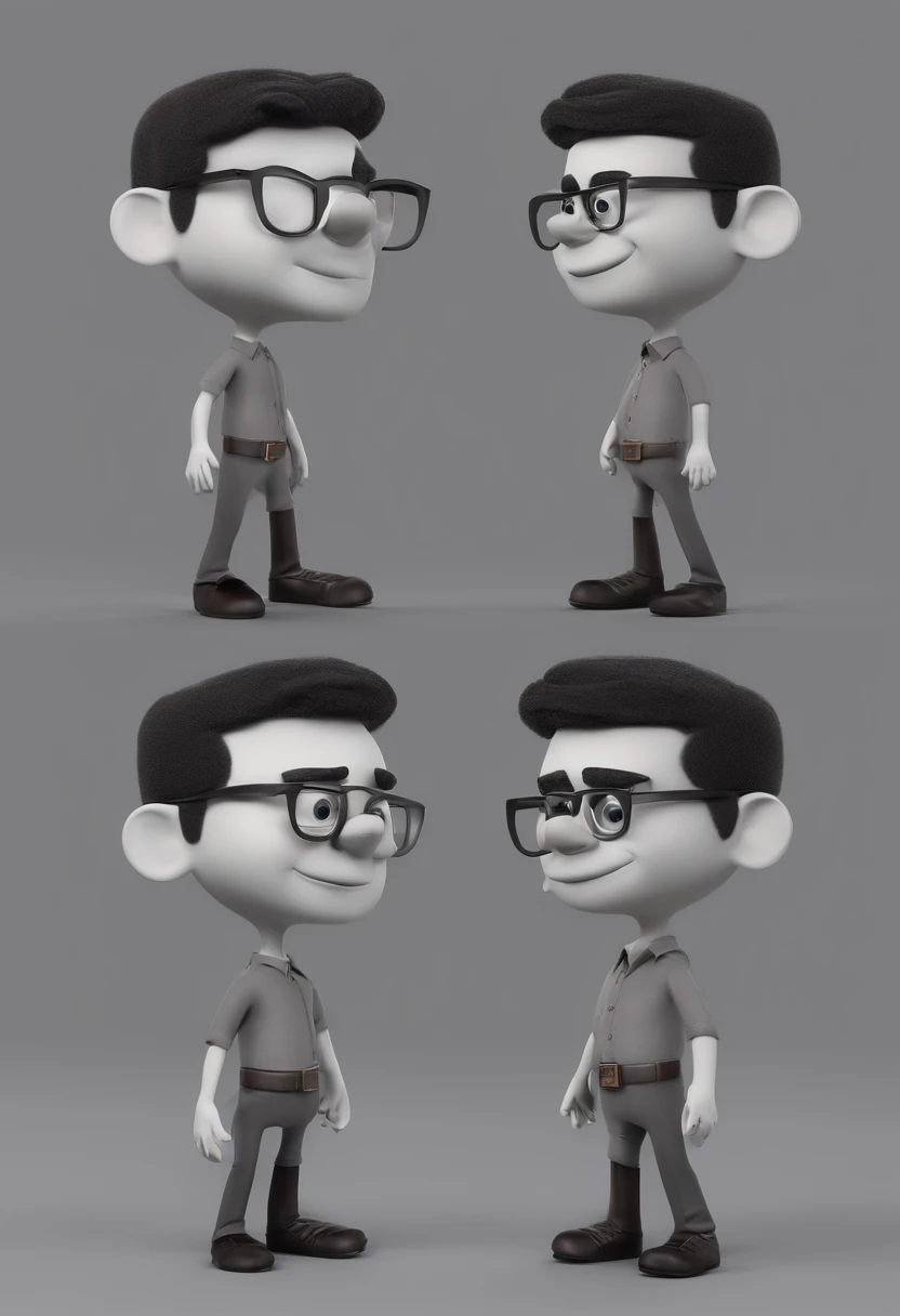 Cartoon character of a man with black glasses and a blue shirt, animation character, Caractere estilizado, animation style rendering, 3D estilizado, Arnold Maya render, 3 d render stylized, toon render keyshot, Personagem 3D, Personagem 3D, 3d rendering stylized, 3 d character render, personagem de desenho animado, Personagem de close up, Pose de personagem,  (Estilo Pixar) (master part:1.2) (Bokeh) (best quality) (pele detalhada) (textura detalhada) (8k) (argila) (Cinematic lighting) (foco nítido