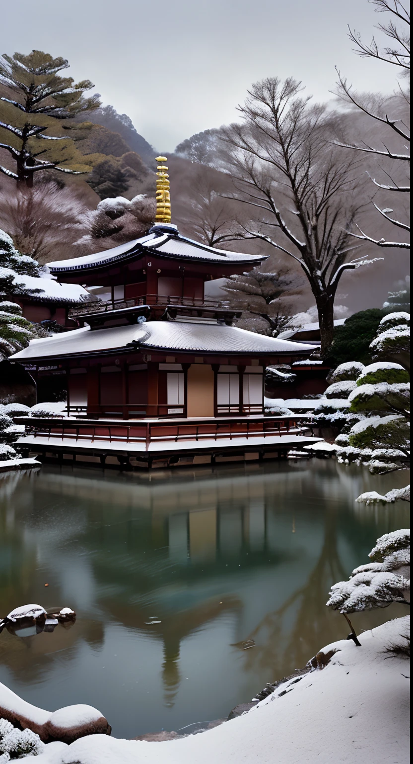 Kinkakuji Temple、snowscape