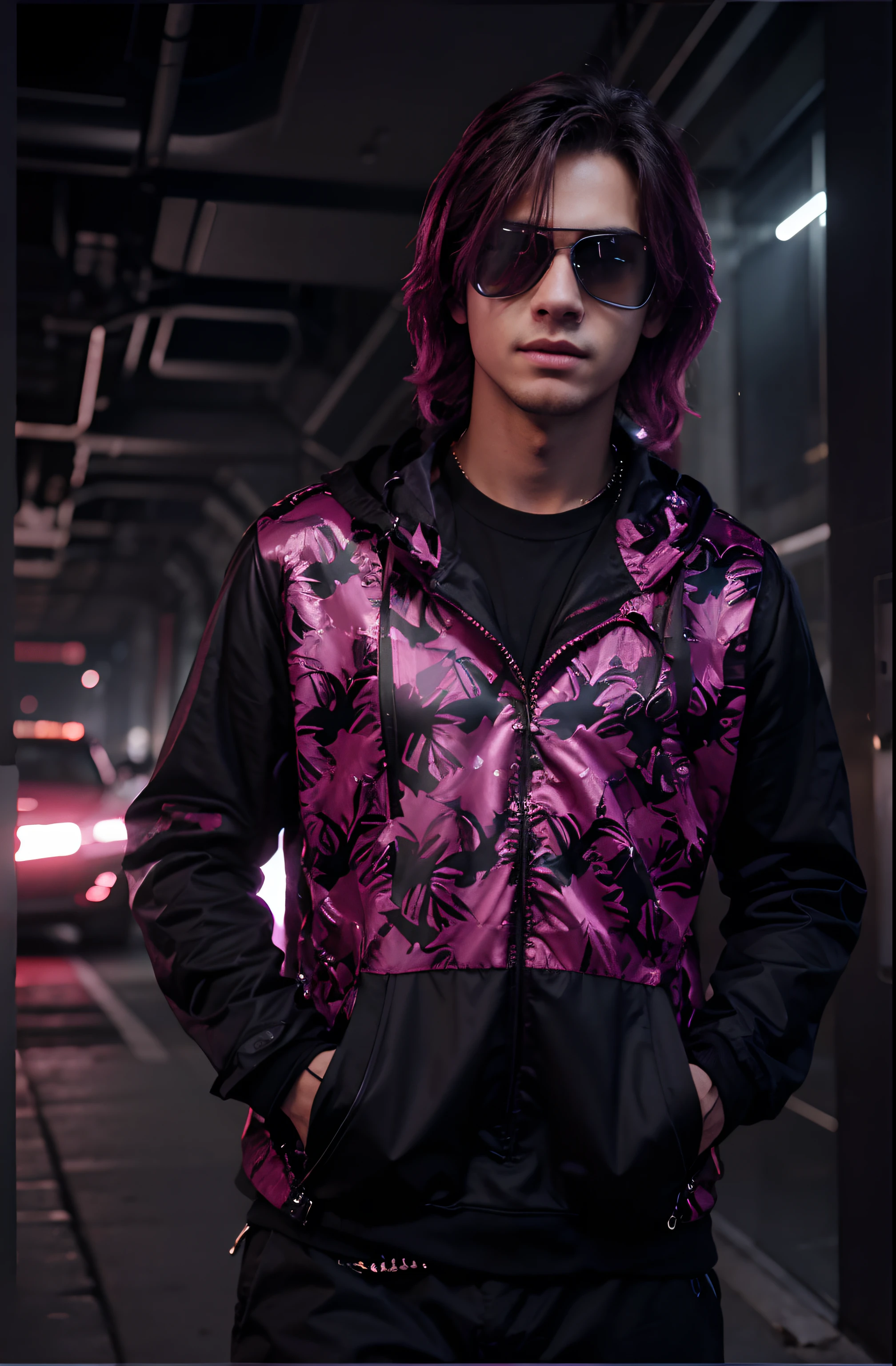 change background Cyberpunnk handsome boy, realistic face, 8k.
