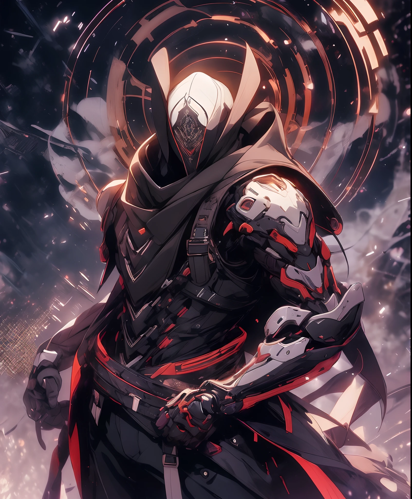 a man in a coloured jacket and black pants standing in a dark room, wearing cultist coloured robe, coloured attire, character from mortal kombat, as a character in tekken, fighting game character, cyberpunk assassin, coloured hooded mage, cyberpunk outfits, coloured clothes, the coloured ninja, wearing leather assassin armor, an edgy teen assassin, cool coloured jacket, cyberpunk street goon