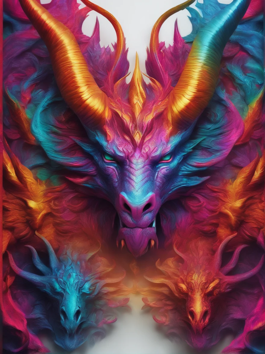 Colorful demons create a logo，For vibrant digital channels, High-resolution color, White picture background