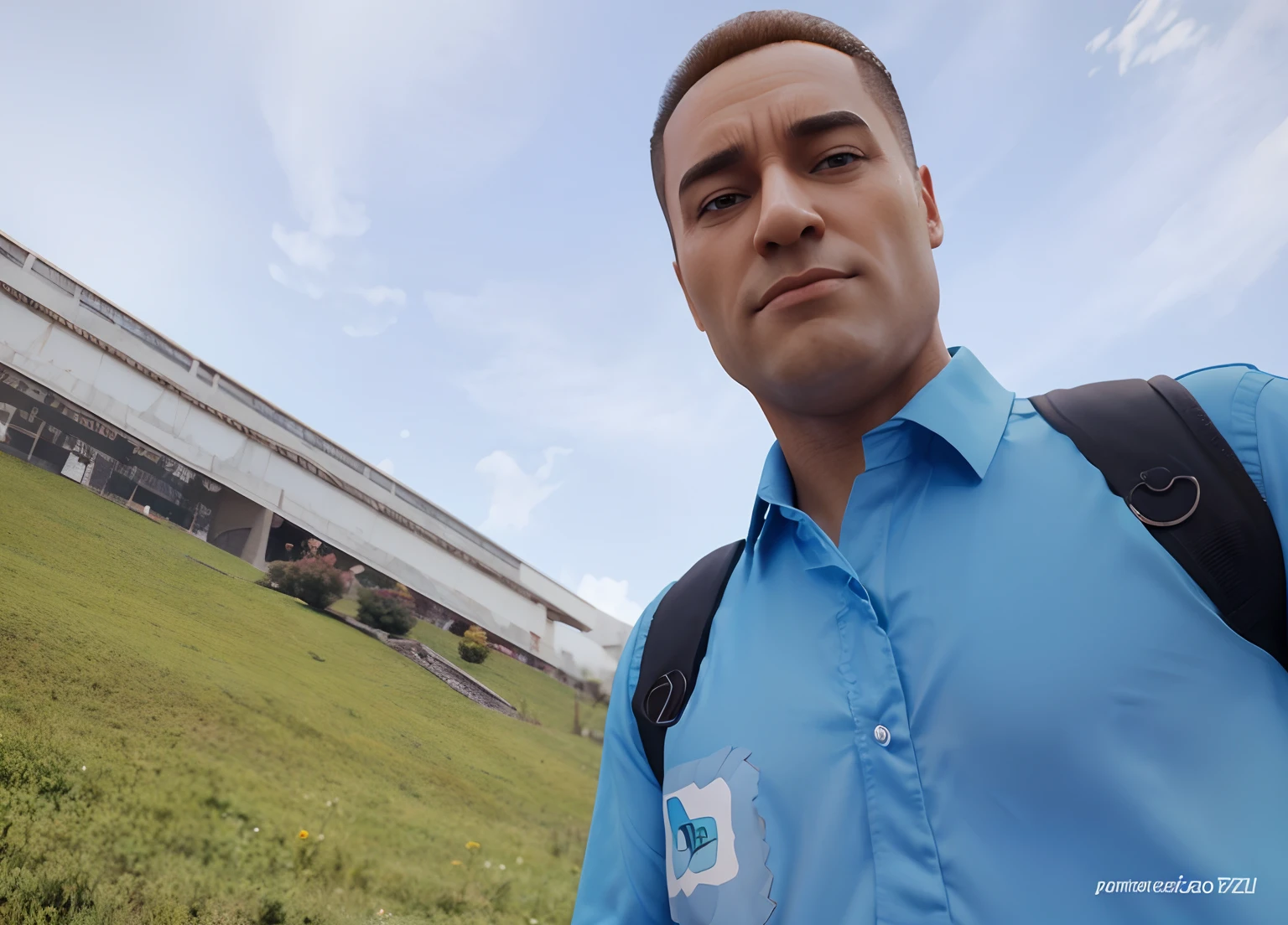 personagem dos desenhos animados de um homem com uma camisa azul, animation character, Caractere estilizado, animation style rendering, 3D estilizado, Arnold Maya render, 3 d render stylized, toon render keyshot, Personagem 3D, Personagem 3D, 3d rendering stylized, 3 d character render, personagem de desenho animado, Personagem de close up, Pose de personagem, (Estilo Pixar) (master part:1.2) (Bokeh) (melhor qualidade) (pele detalhada) (textura detalhada) (8k) (argila) (Cinematic lighting) (foco nítido