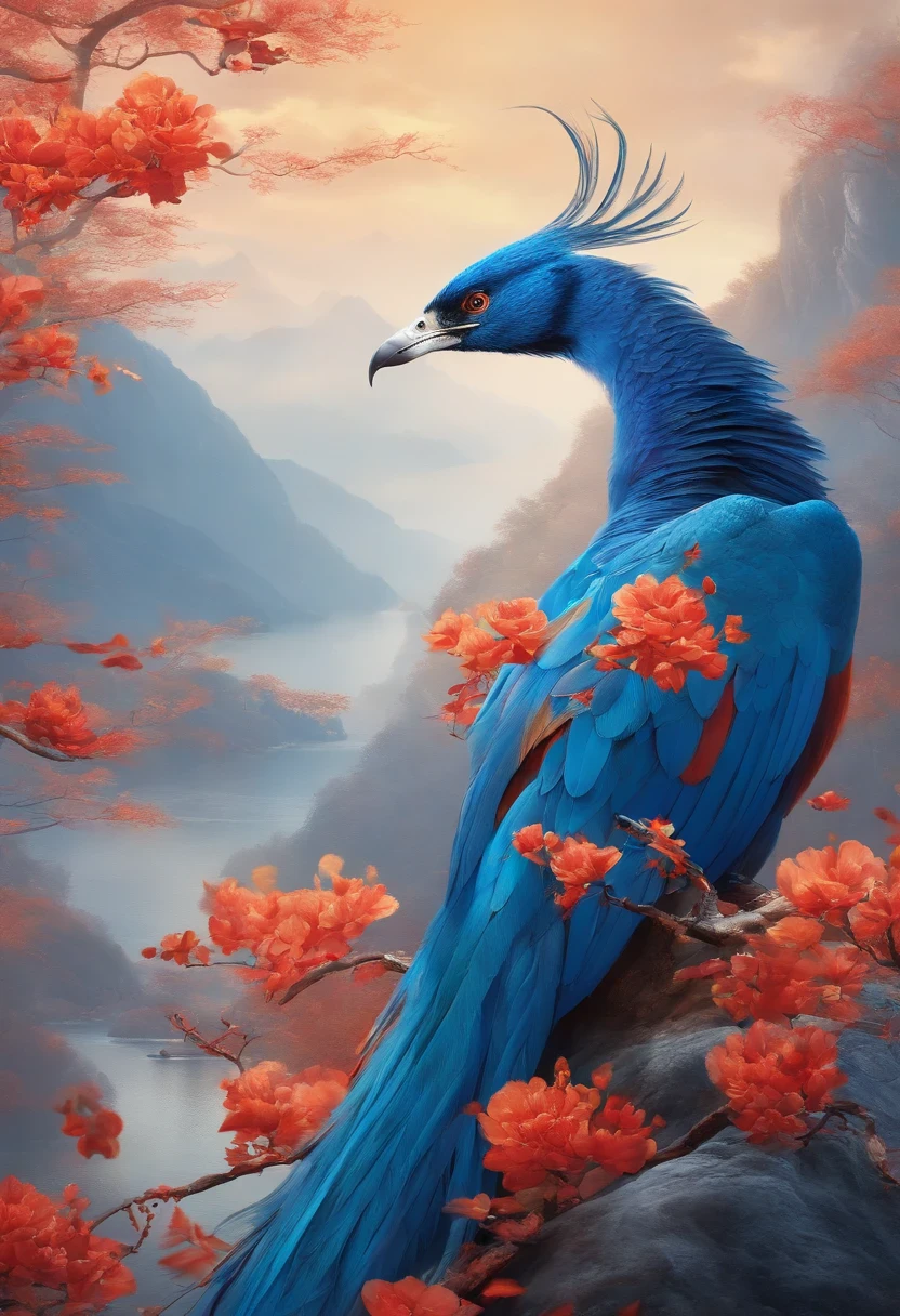 Immortal birds、、phoenix、fengxi、blue-sky、Gorgeous、Chinese々Right、Dancing、colourfull