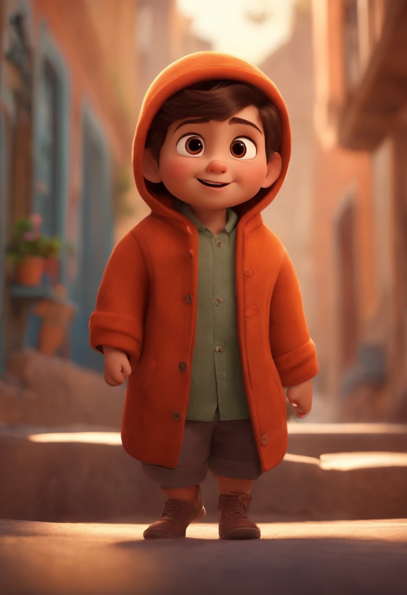 Image of a boy for a story in a YouTube video in Pixar format, He's the little allabester, He's the class leader, He's outgoing, Playful and gets up for a lot of things
