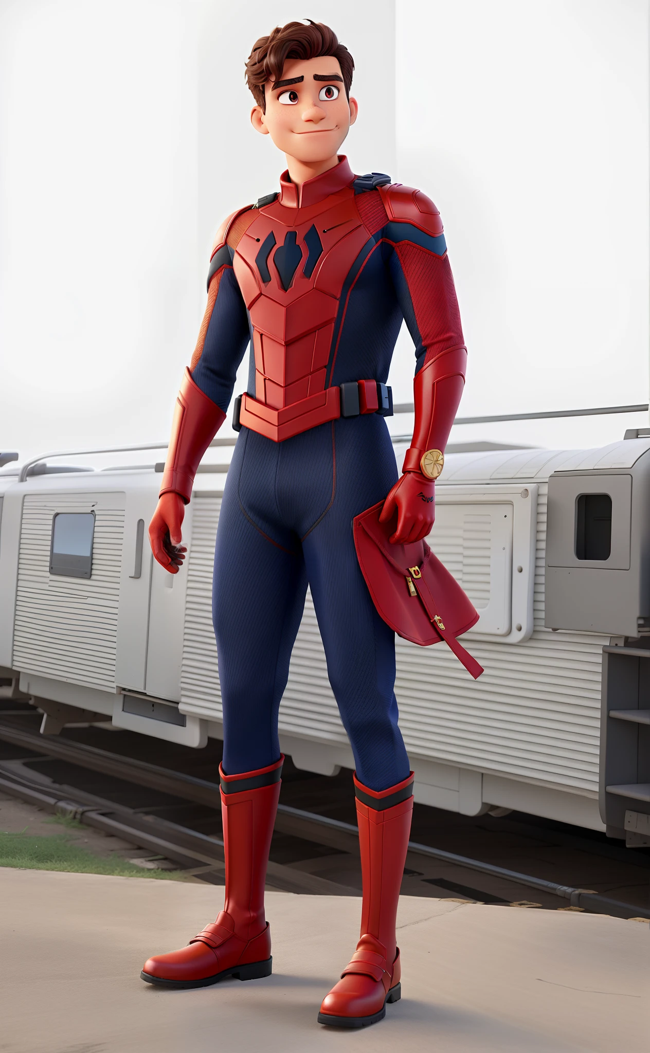 Homem vestido com uniforme do homem aranha