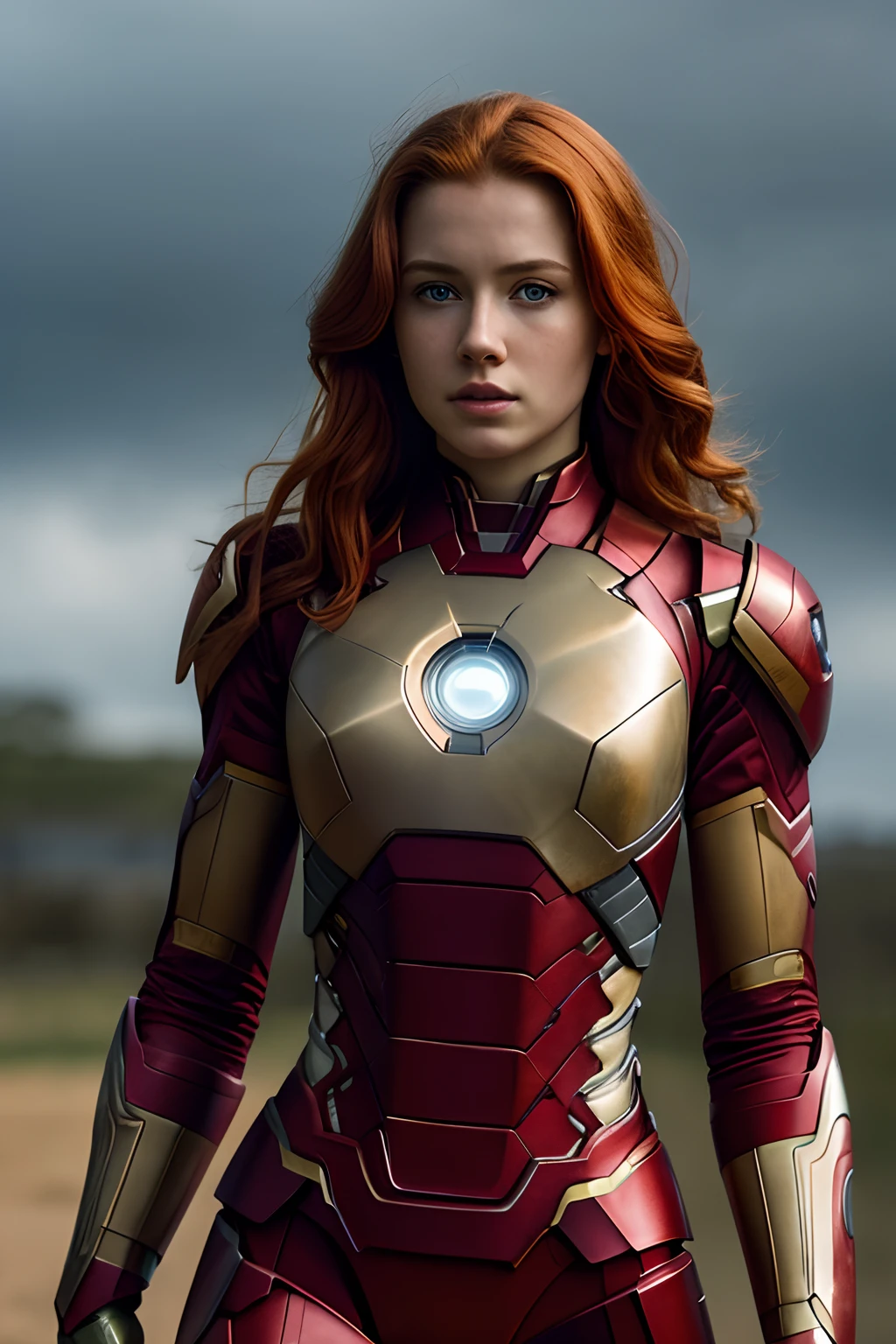 1girl in, age19, Solo, Aesthetic artwork, irish redhead, wavy ginger hair, shoulder length ginger hair, light grey eyes, some small freckles, pale skin, A-cup, small breasts, runners body, (textured skin, skin pores:1.1), (moles:0.8), imperfect skin, goosebumps, wearing Iron man costume, Avengers costume Iron man, Africa background, very background, (action shot, flying, 1.25), (extremely detailed 8k wallpaper), (hard lighting), high quality, film grain, Fujifilm XT3 sharp focus, f 5.6, 50mm, High Detail, Sharp focus, (natural light), crazy details, complex details, hyperdetailed