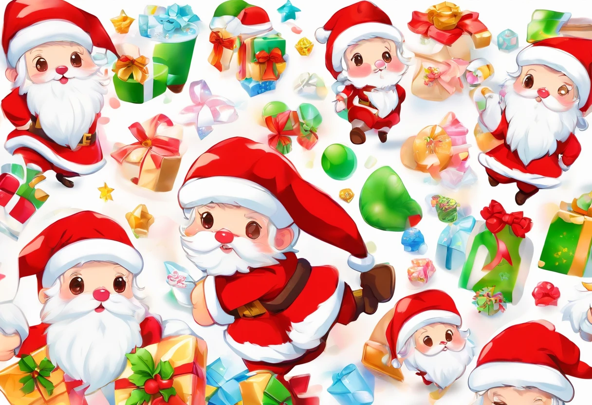 santa claus、(White background:1.5)、masterpiece, Best Quality,a very delicate and beautiful