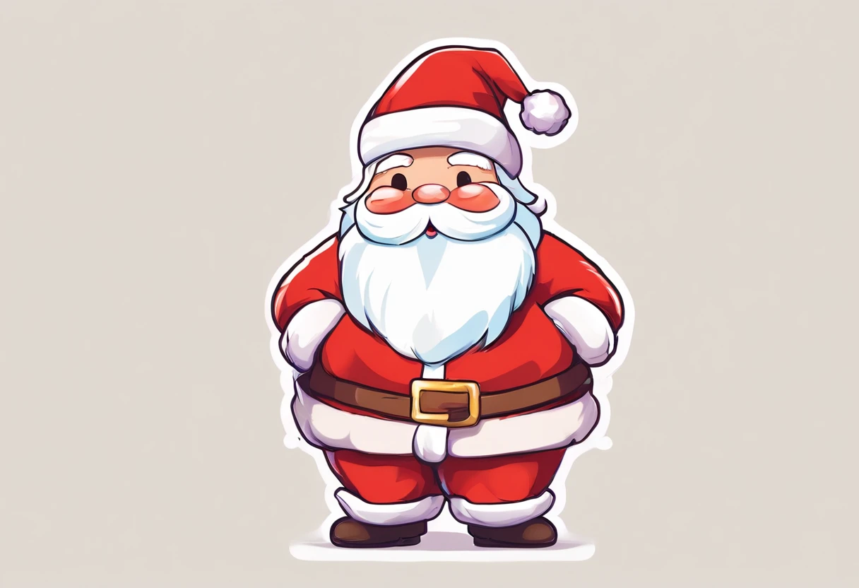 santa claus、(White background,Single-color background:1.5)、masterpiece, Best Quality,a very delicate and beautiful
