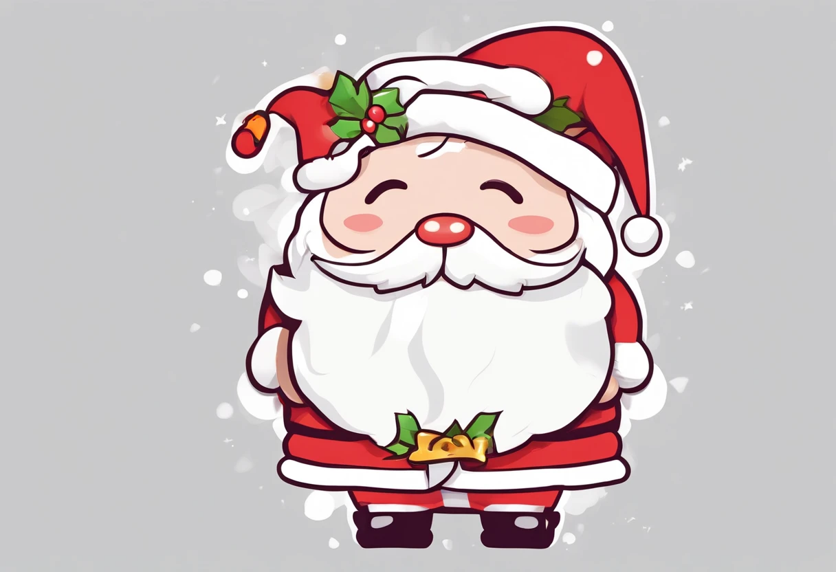 santa claus、(White background,Single-color background:1.5)、masterpiece, Best Quality,a very delicate and beautiful