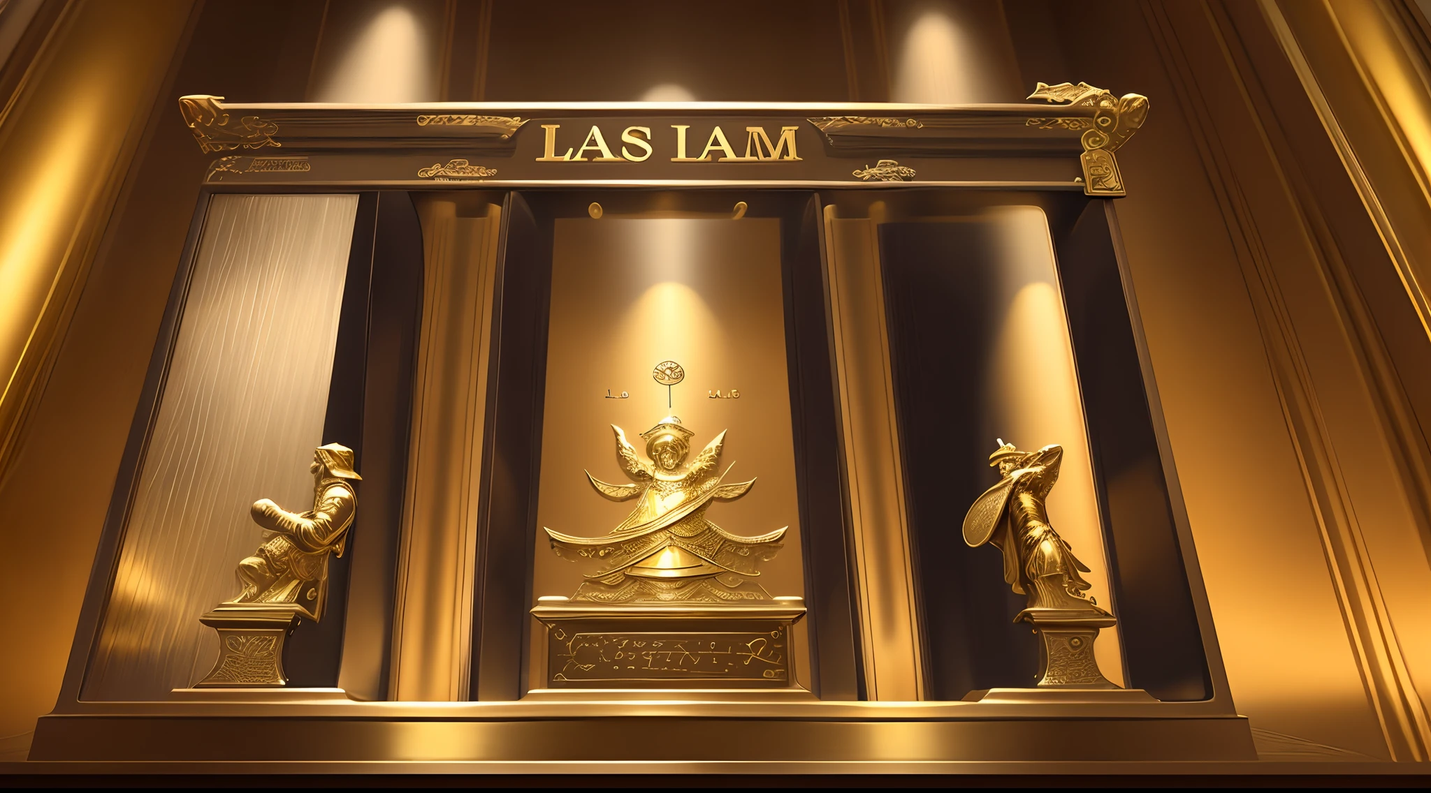 Triple beam scale with gold bars on the raised side and a legal lad on the heavy side