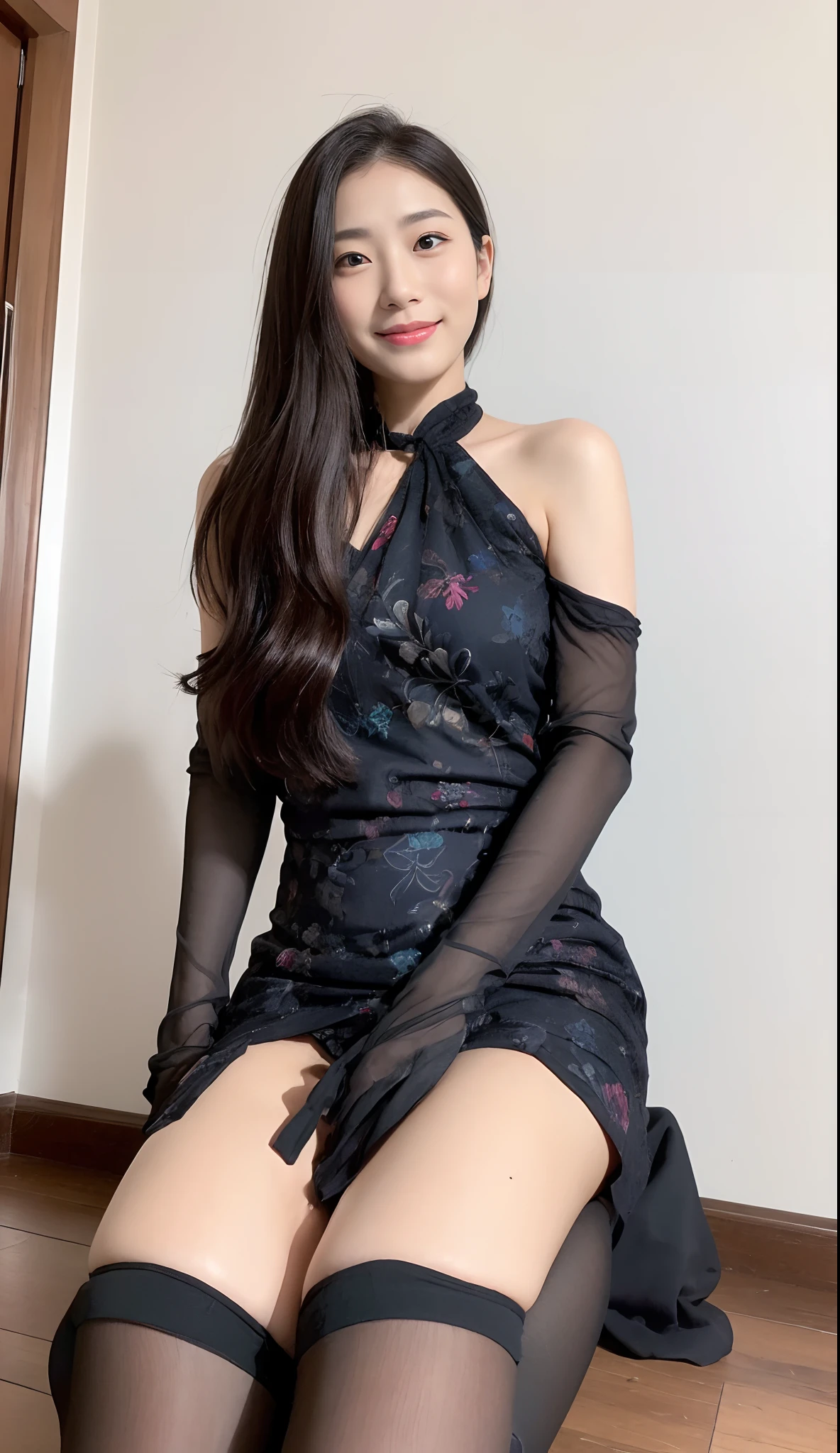 ((top-quality、8K、tmasterpiece:1.3))、self-shot、A Beautiful Woman with Perfect Figure:1.4、(Brown long hair、Normal breasts:1.3)、Japanese Yukata、Highly detailed facial and skin texture、A detailed eye、二重まぶた、A smile:1.5、full body Esbian、sacrifice to、In the street、natta