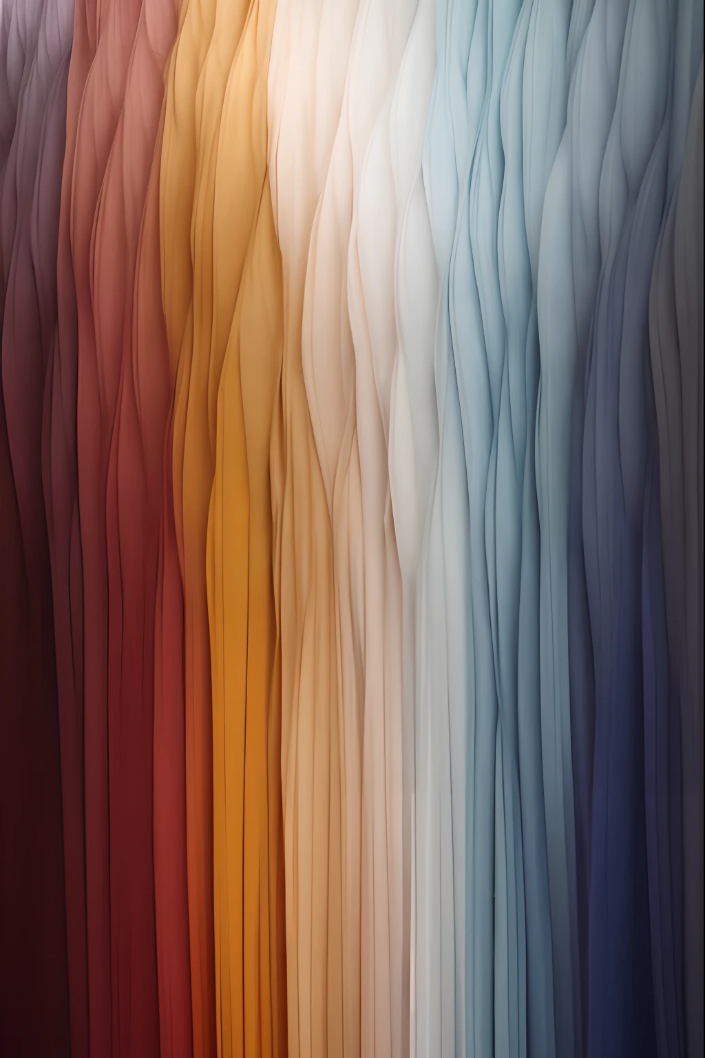 Close-up of the wall，There are a bunch of lines of different colors on it, Inspired by Maurice Louis Bernstein, Pastel colors 8 K, Inspired by Maurice Louis, pastel colour, author：Maurice Louis, bright pastel color, Color layer, Tonal Colors, Pastel hue color, author：Maurice Louis Bernstein, long flowing fabric, Flowing realistic fabric, Silk color, folds of fabric