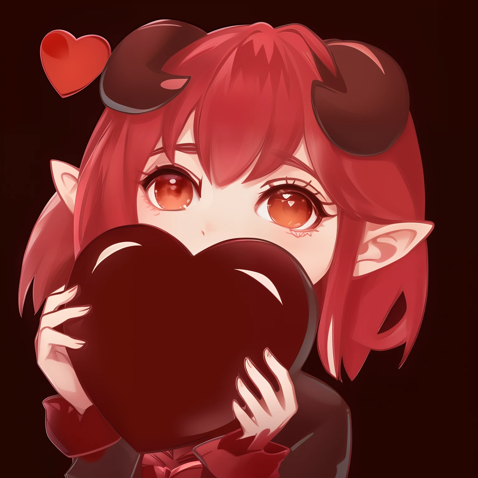 A girl with red hair holding a heart in her hands, menina anime demon, ❤🔥🍄🌪, Demon girl, character art of maple story, gothic harts, Demon Slayer rui fanart, giesha demon, Loli, succubus, menina monstro chibi, feito com anime painter studio, amante de anime, mika kurai demon, Succubus bonito, Lilith best quality, 4k