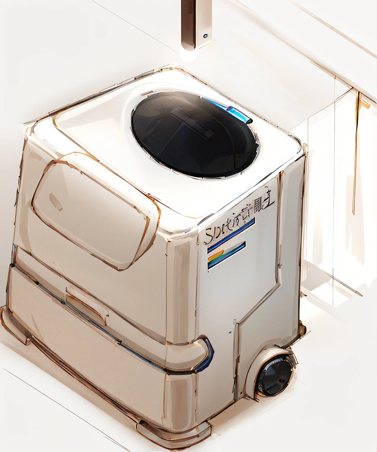 Household cleaning robots, ABS material, High details, industrial design,room lighting，4k高清，high detal