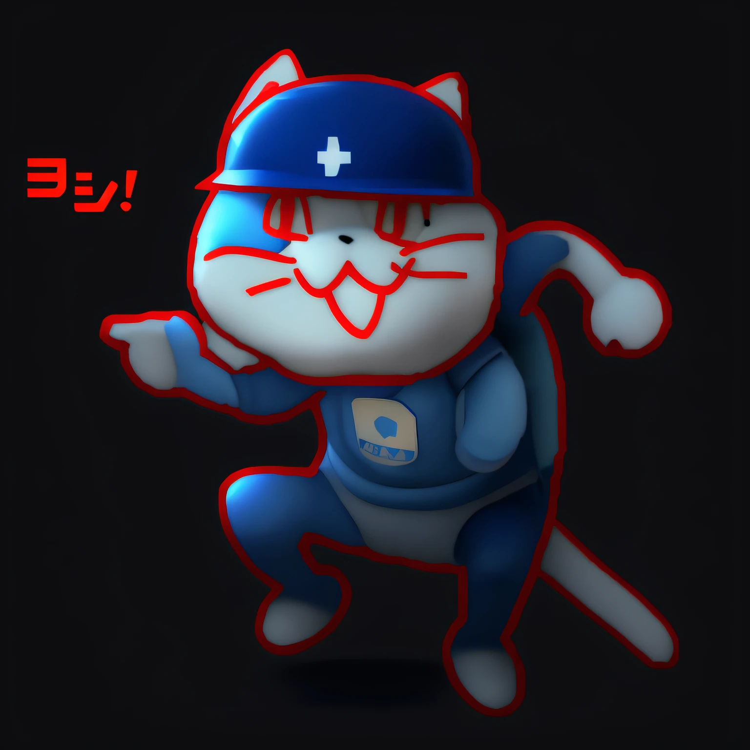 Wearing a helmet、Cartoon bear with sticker on its head, Telegram sticker, fully robotic!! , Bear in a small hat!!! Wearing a blue hat、There is a teddy bear wrapped in a red scarf, Postman Pat, delivering mail, Teddy Bear, in detail, kikis delivery service,  Miniature Bear,