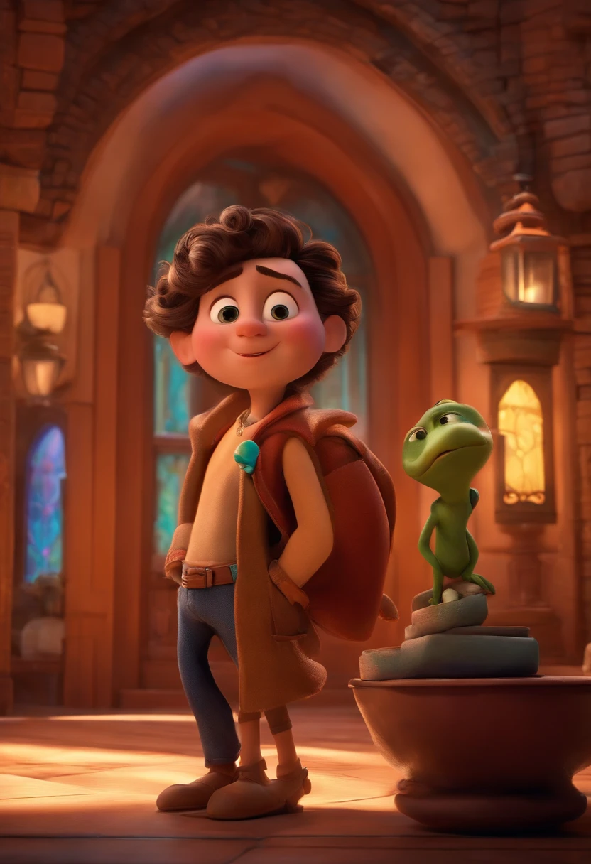 A Dream Architect Inspired by Pixar Animation, de perto. The character takes center stage with captivating facial expressions, oferecendo um toque de irrealidade
