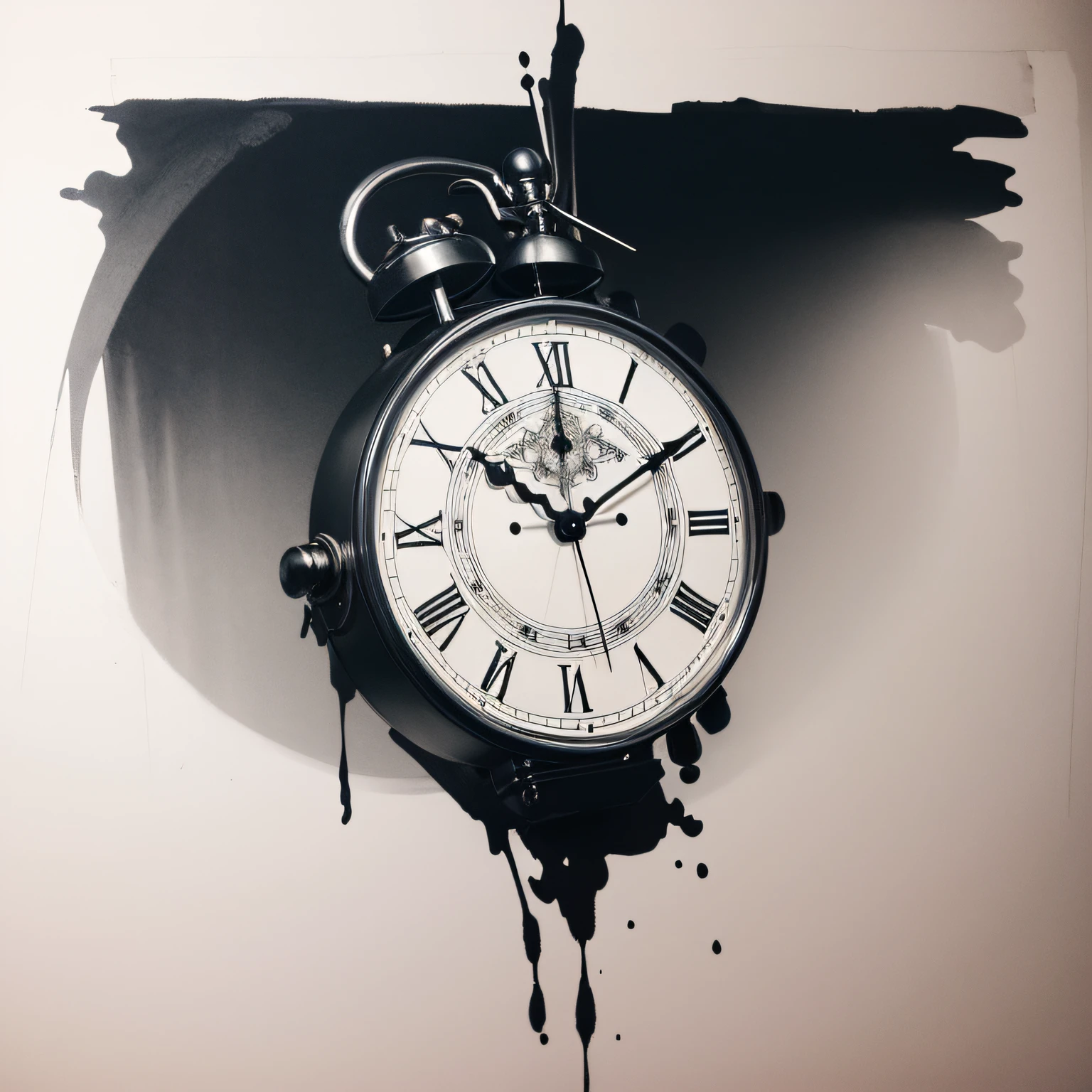 A closeup of a clock with a broken face and a clock tower, Estilo de tinta preto e branco, design de tatuagem conceitual, design de tatuagem, black and white ink ', mechanical clock, memory trapped in eternal time, arte a tinta, clockface, design de tatuagem realismo, elaborate ink illustration, detailed ink illustration, tinta preta e branca, Realismo Tattoo Sketch, tattoo design sketch