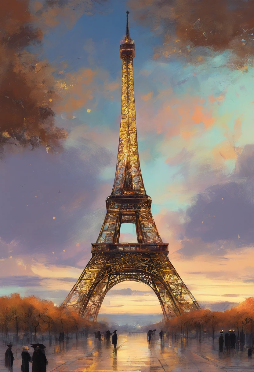 impressionism, Childe Hassam, Ramon Casas, John Atknson Grimshaw, Yuriy Shevchuk, eiffle tower
