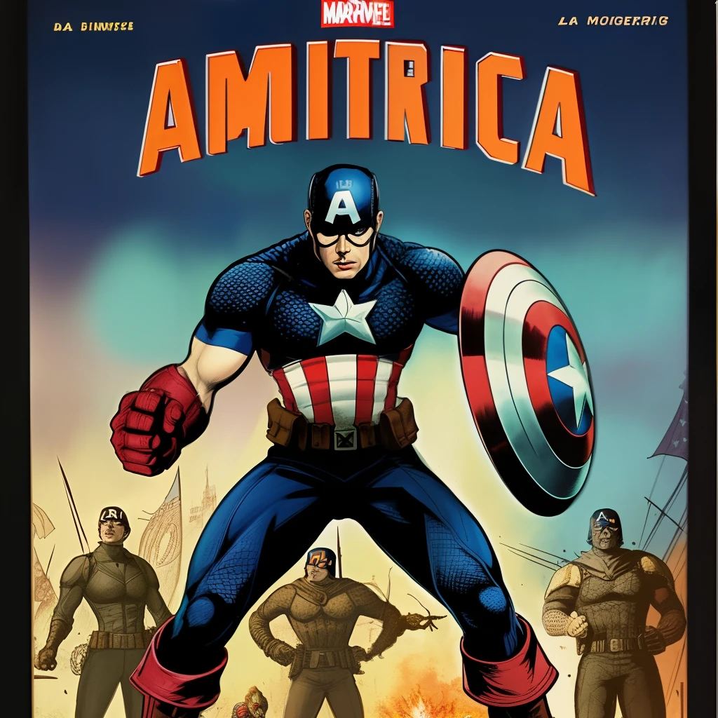 portada de comic Marvel, Superhero Group, muchos personajes, poses dinamicas, espectacular, fantasy, Science-Fiction, Ciberpunk