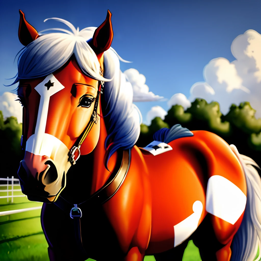 Sad cartoon horse