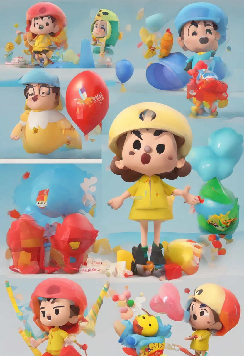 Below the picture is a crayon Xiaoxin，Crayon Shin-chan is surrounded by a blue background，The blue part is inflated in 3D like a balloon