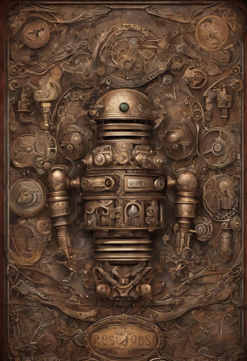 A toon Crazy whit a Big ONE a Only RED Eye Robot CCCP Soviet, and sEport team, tongs in hands, Tv head, pinhead, camouflage Gold Silver Pink Rusty, Ambient in a meteorite crater super detailed, center, beautiful, soft lighting, focused on the character, 4K resolution, photorealistic rendering,