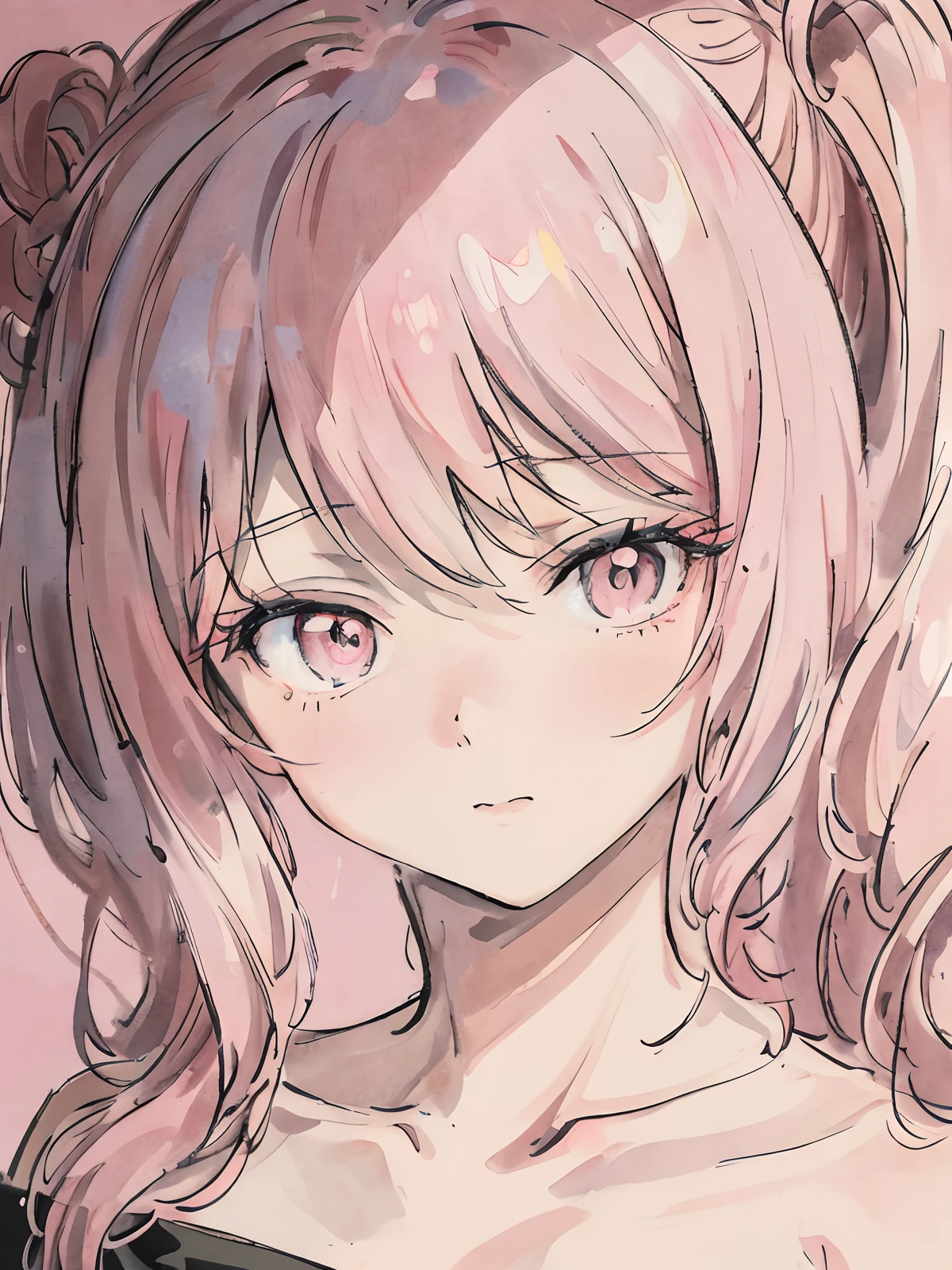 masterpiece, best quality, an extremely delicate and beautiful girl, an extremely delicate and beautiful, world masterpiece theater, ultra-detailed, highly detailed, best quality, a girl with pink hair, pink eyes, highres, extremely detailed,1girl, best quality, illustration, looking at viewer, upper body, impasto, canvas, oil painting, realistic, realist , real